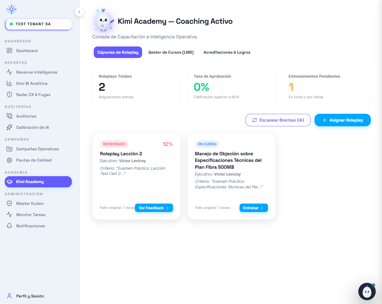 Simulador Roleplay con feedback de Kuden Academy